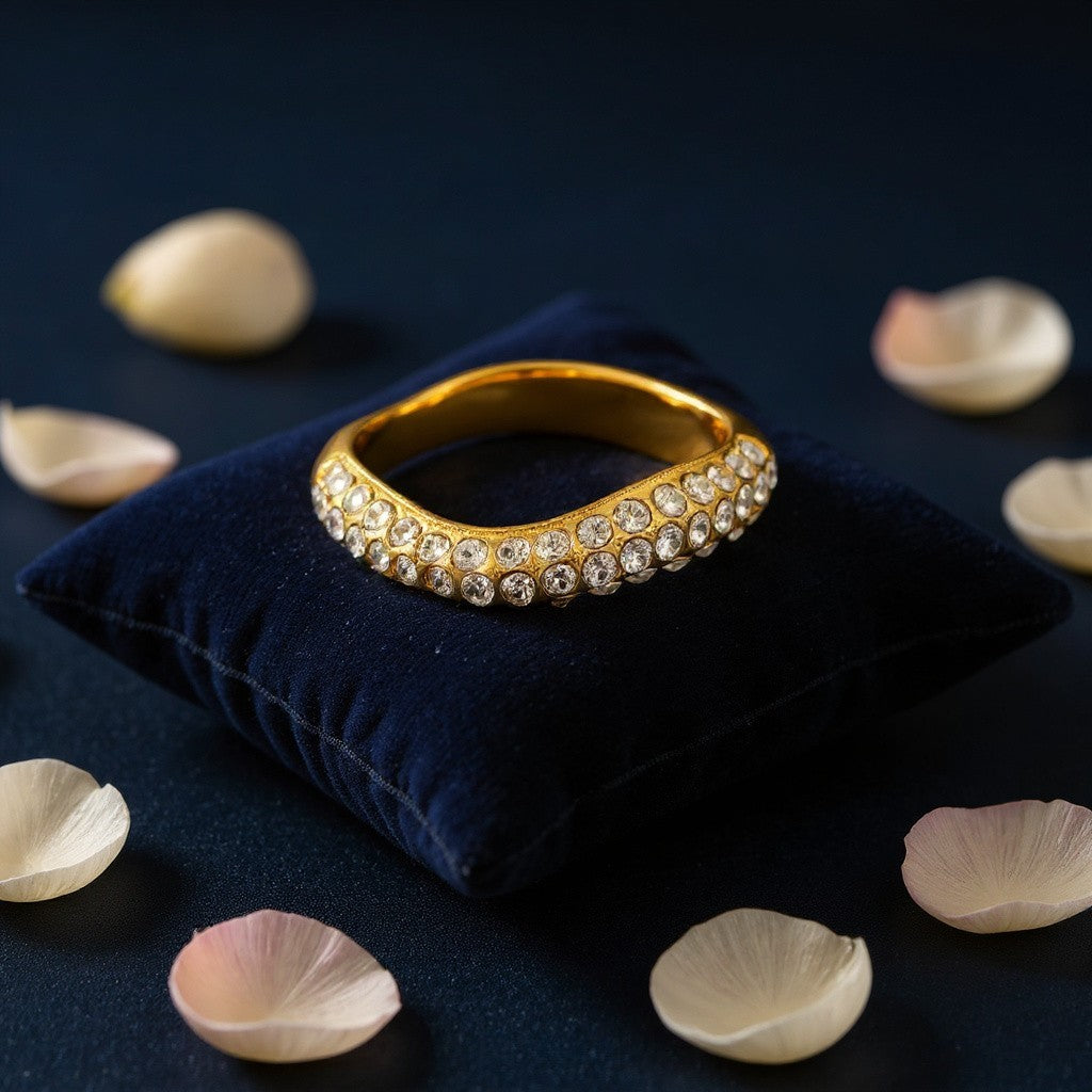 Premium ατσάλινο δαχτυλίδι Crystal Wave με λευκά ζιργκόν – So Cute By Dimi