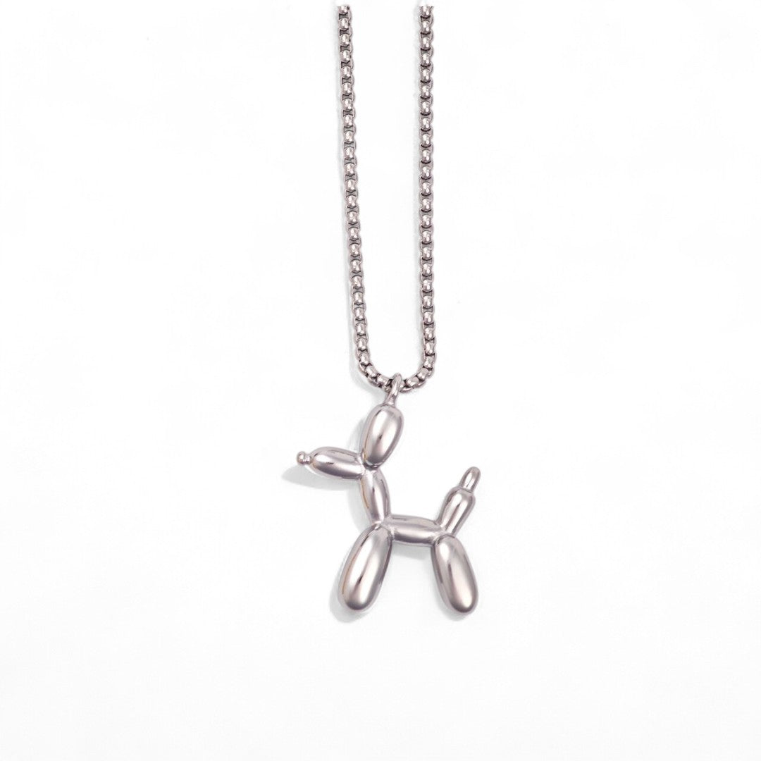 Κολιέ από ατσάλι με balloon dog charm σε χρυσό και ασημί – So Cute by Dimi