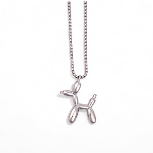 Κολιέ από ατσάλι με balloon dog charm σε χρυσό και ασημί – So Cute by Dimi