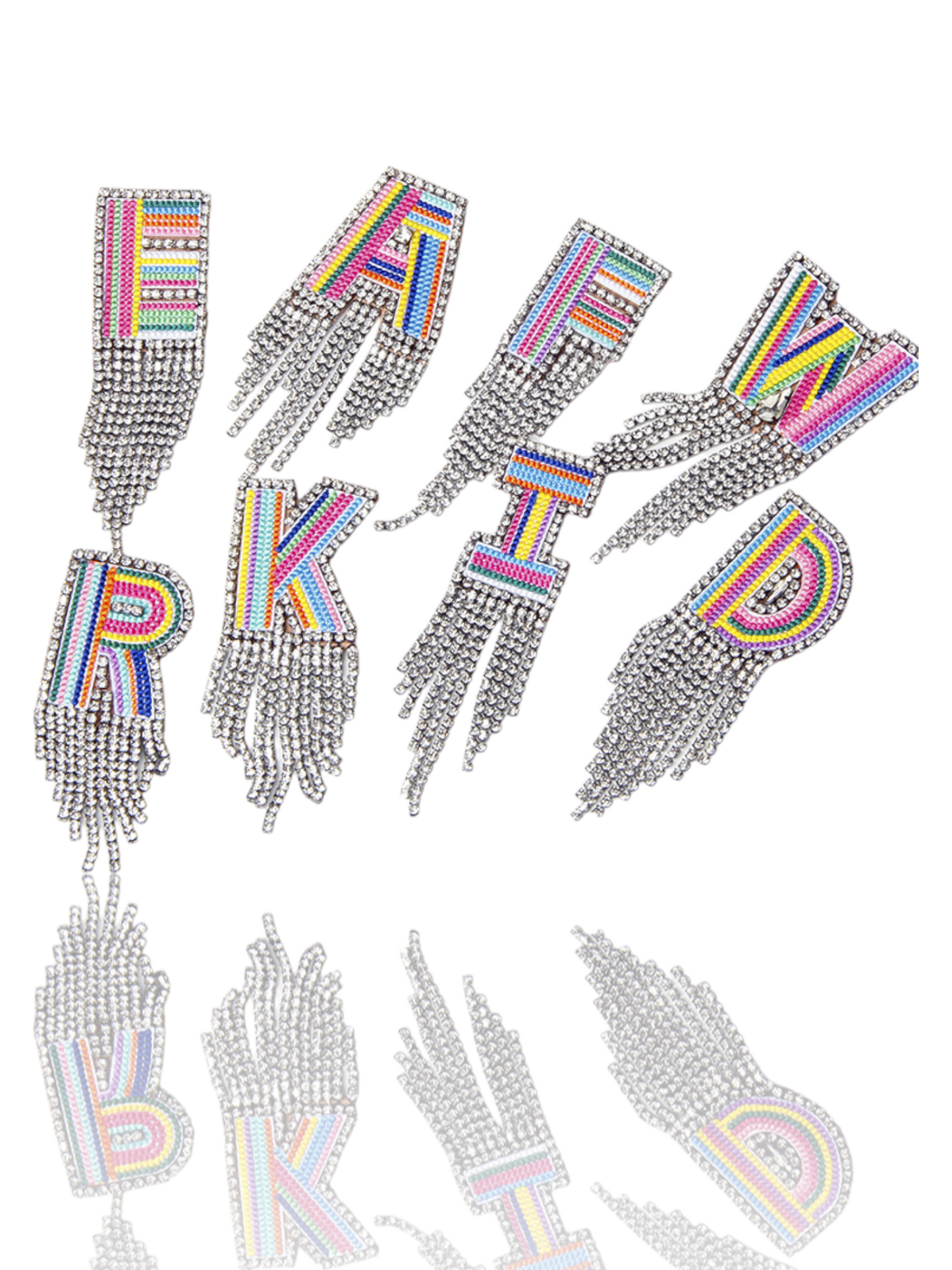 Novelty Fashion Letter Metal Embroidery Plating Rhinestones Unisex Rhinestone Brooches