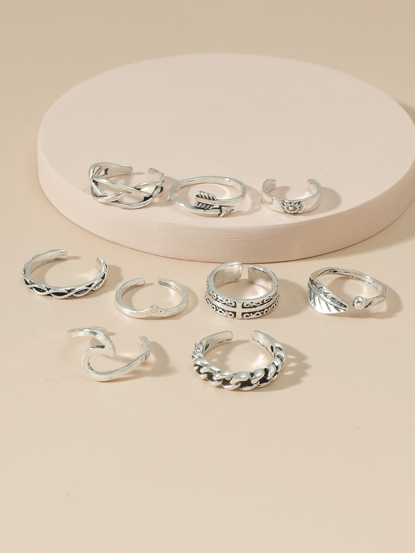 Retro Alloy Plating Women'S Foot Ring, pack of 9 pcs