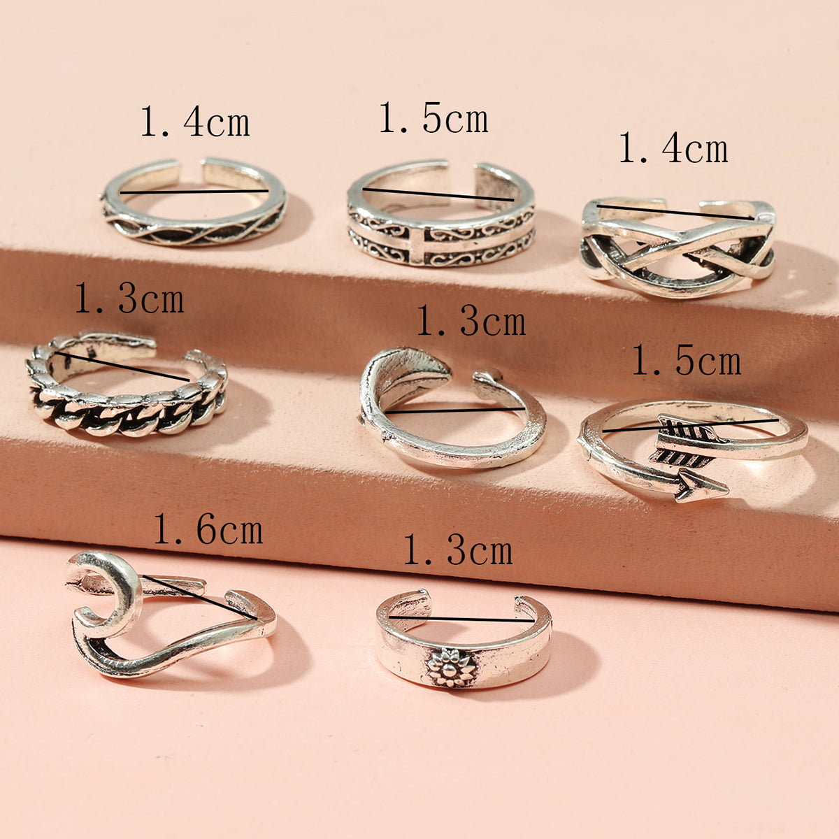 Retro Alloy Plating Women'S Foot Ring, pack of 9 pcs