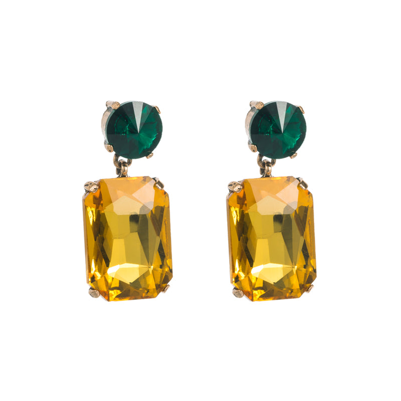 Classic Style Square Alloy Inlay Rhinestones Women'S Drop Earrings