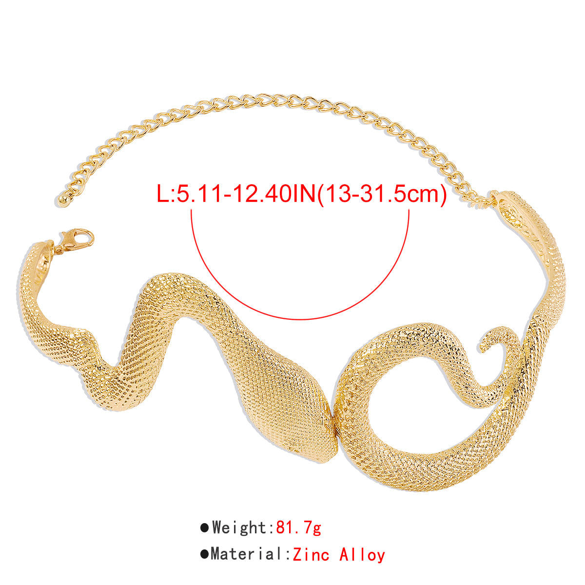 Retro Snake-shaped Alloy Irregular Three-dimensional Women'S Choker