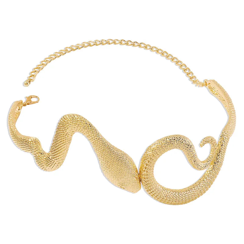 Retro Snake-shaped Alloy Irregular Three-dimensional Women'S Choker