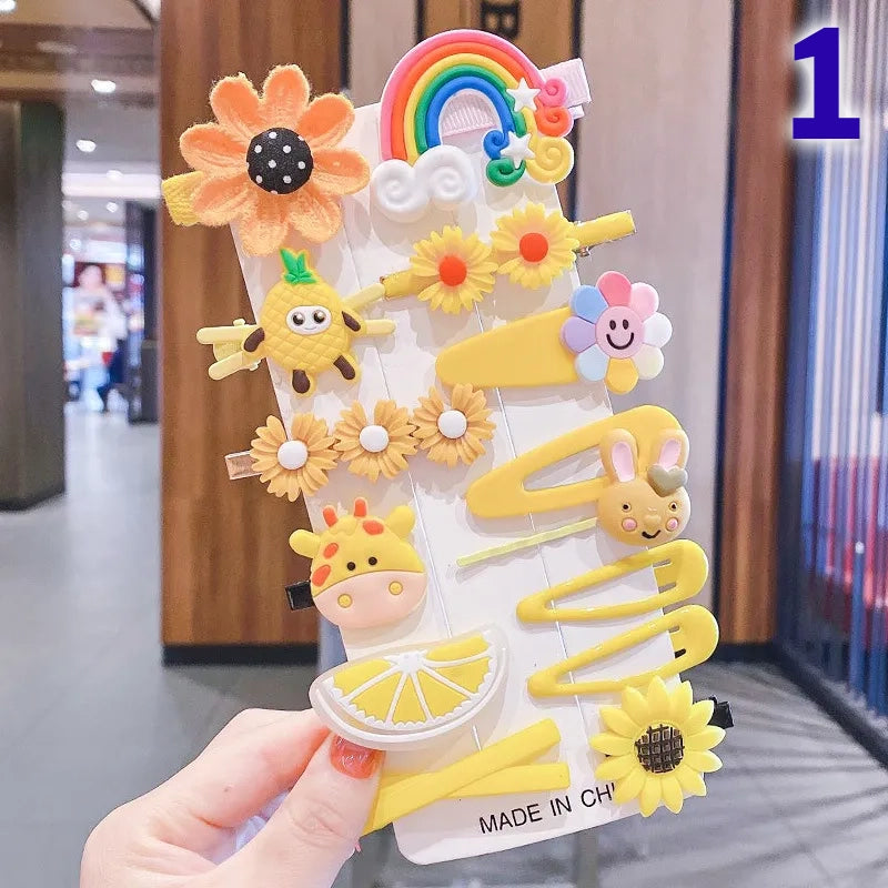 Cute Flower Acrylic Handmade Kid's Hair Clip 1 Set, pack of 2 sets