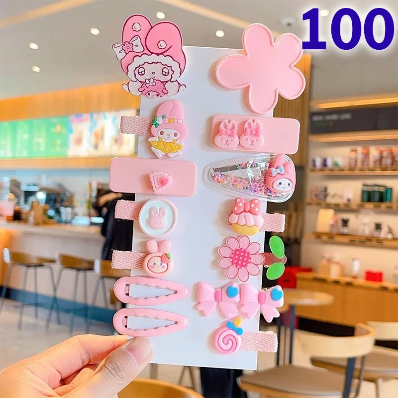 Cute Flower Acrylic Handmade Kid's Hair Clip 1 Set, pack of 2 sets