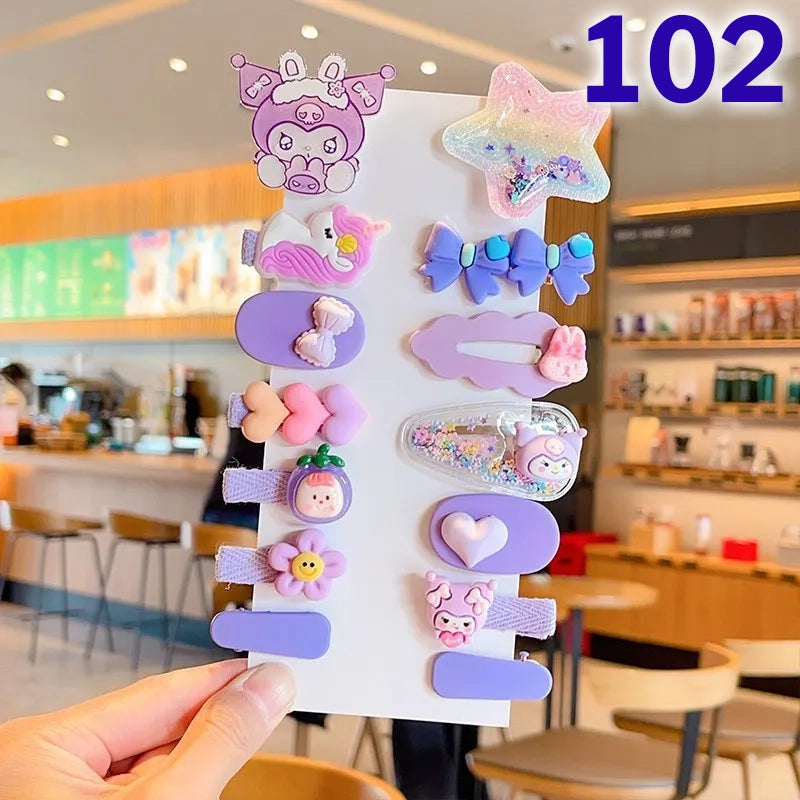 Cute Flower Acrylic Handmade Kid's Hair Clip 1 Set, pack of 2 sets