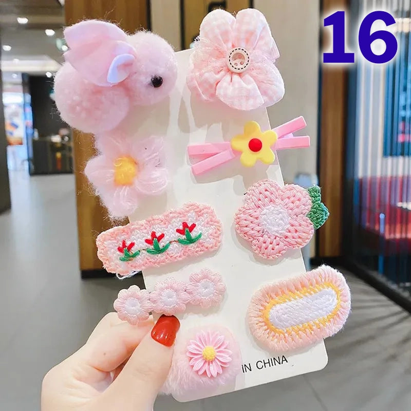 Cute Flower Acrylic Handmade Kid's Hair Clip 1 Set, pack of 2 sets