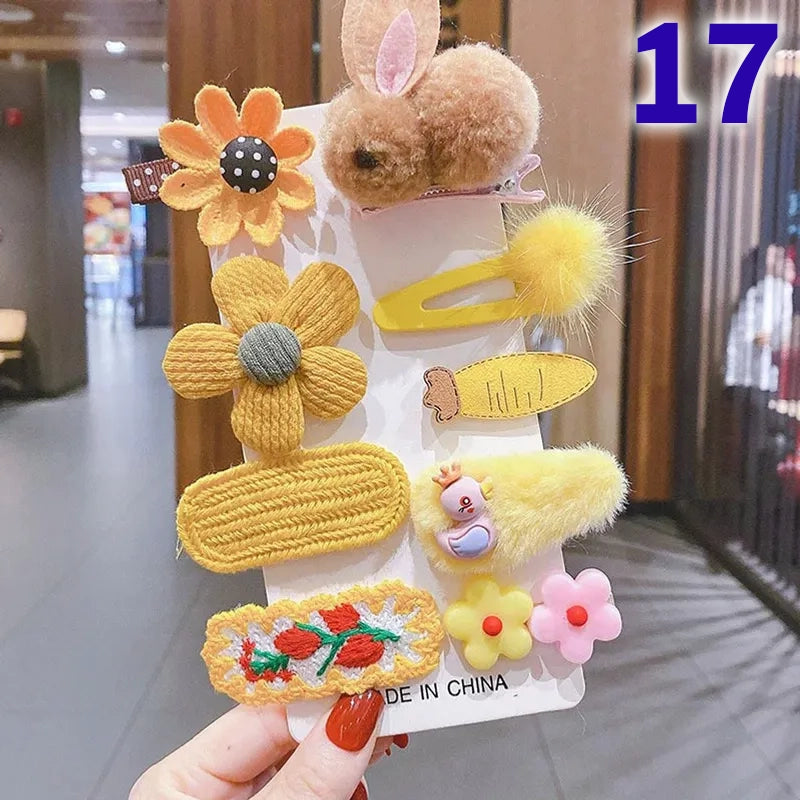 Cute Flower Acrylic Handmade Kid's Hair Clip 1 Set, pack of 2 sets