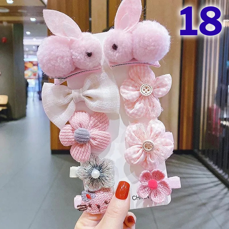 Cute Flower Acrylic Handmade Kid's Hair Clip 1 Set, pack of 2 sets