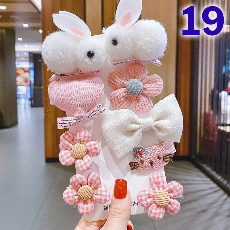Cute Flower Acrylic Handmade Kid's Hair Clip 1 Set, pack of 2 sets