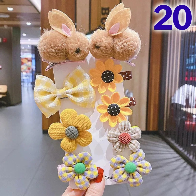 Cute Flower Acrylic Handmade Kid's Hair Clip 1 Set, pack of 2 sets