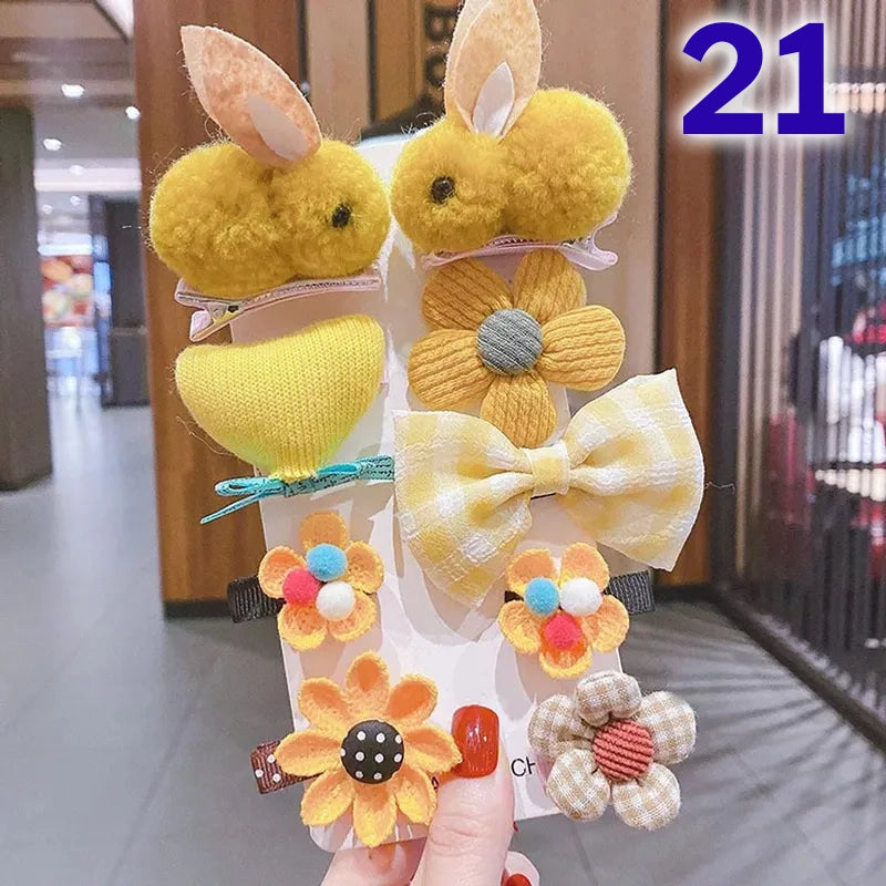 Cute Flower Acrylic Handmade Kid's Hair Clip 1 Set, pack of 2 sets