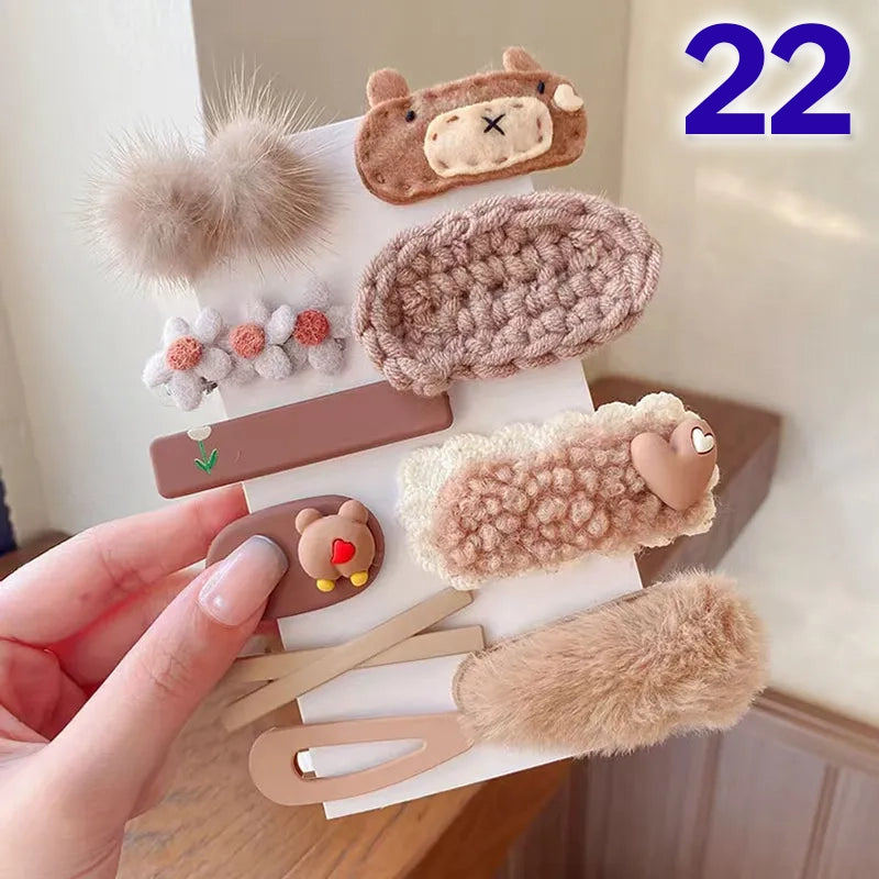Cute Flower Acrylic Handmade Kid's Hair Clip 1 Set, pack of 2 sets