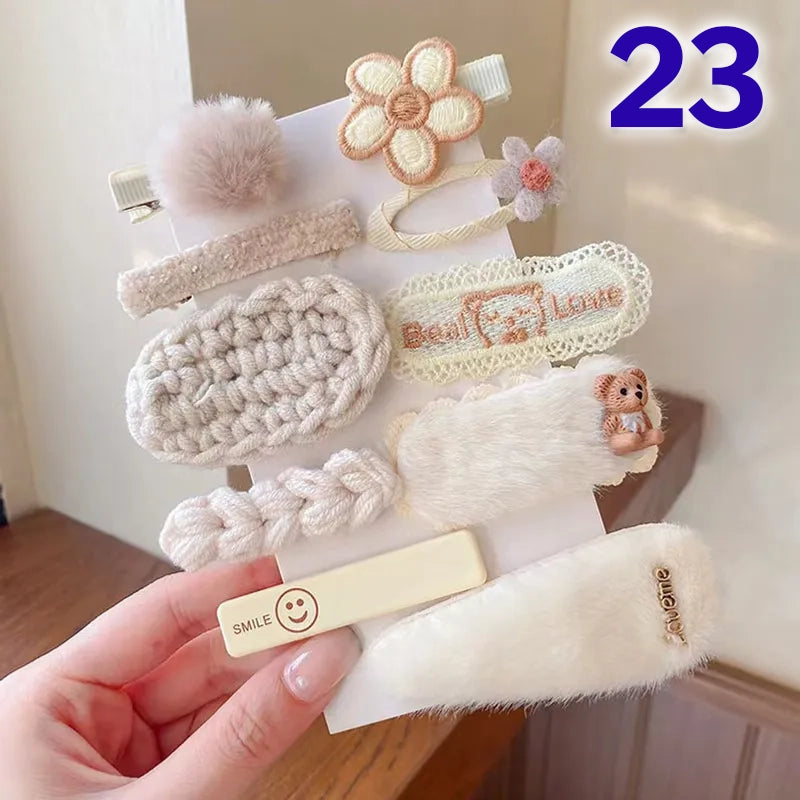 Cute Flower Acrylic Handmade Kid's Hair Clip 1 Set, pack of 2 sets