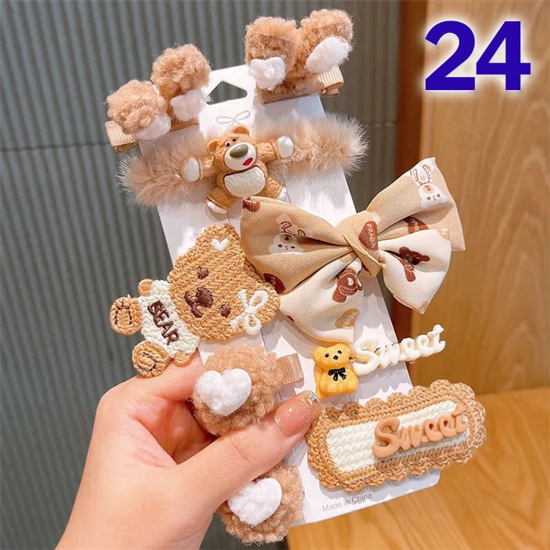 Cute Flower Acrylic Handmade Kid's Hair Clip 1 Set, pack of 2 sets
