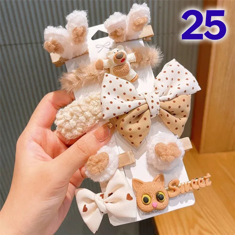 Cute Flower Acrylic Handmade Kid's Hair Clip 1 Set, pack of 2 sets