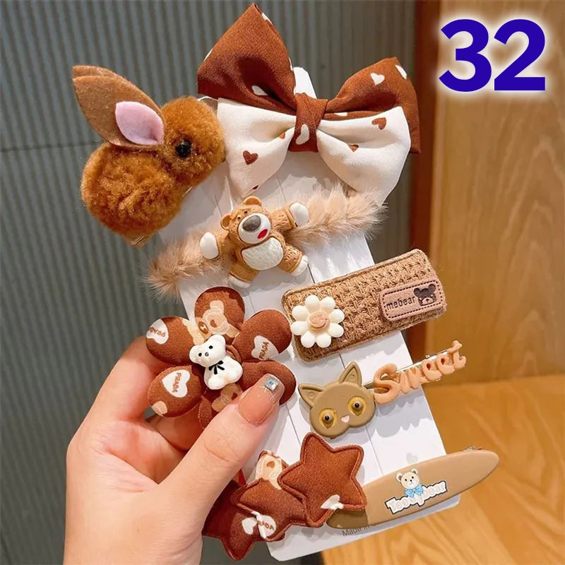 Cute Flower Acrylic Handmade Kid's Hair Clip 1 Set, pack of 2 sets