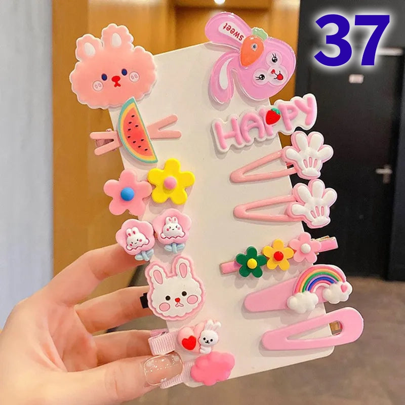Cute Flower Acrylic Handmade Kid's Hair Clip 1 Set, pack of 2 sets