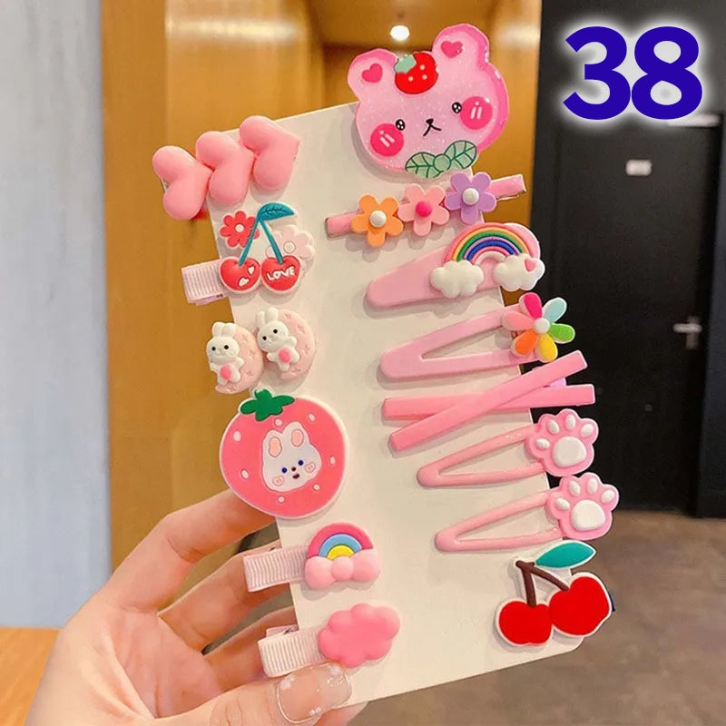 Cute Flower Acrylic Handmade Kid's Hair Clip 1 Set, pack of 2 sets
