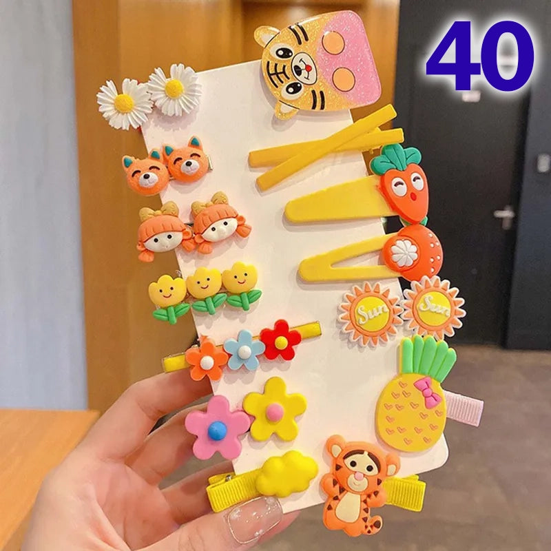 Cute Flower Acrylic Handmade Kid's Hair Clip 1 Set, pack of 2 sets