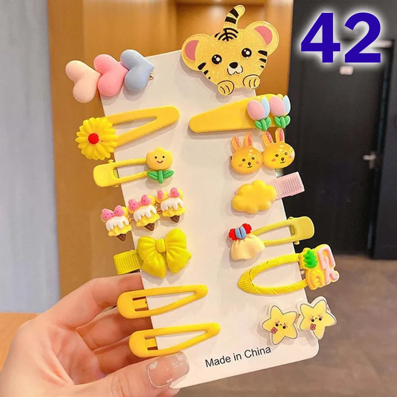 Cute Flower Acrylic Handmade Kid's Hair Clip 1 Set, pack of 2 sets