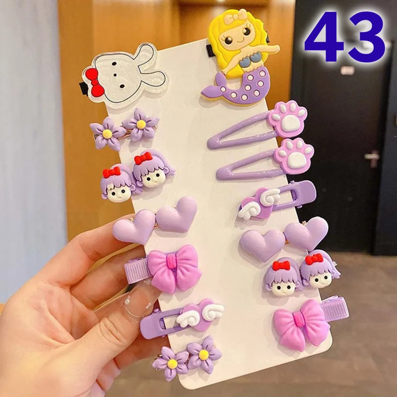 Cute Flower Acrylic Handmade Kid's Hair Clip 1 Set, pack of 2 sets