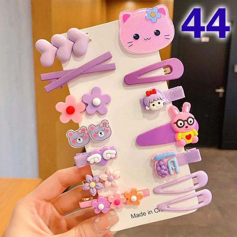 Cute Flower Acrylic Handmade Kid's Hair Clip 1 Set, pack of 2 sets