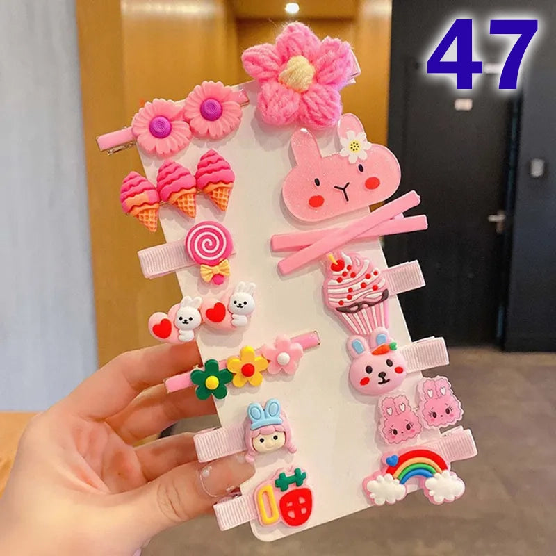 Cute Flower Acrylic Handmade Kid's Hair Clip 1 Set, pack of 2 sets