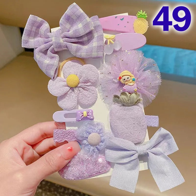 Cute Flower Acrylic Handmade Kid's Hair Clip 1 Set, pack of 2 sets