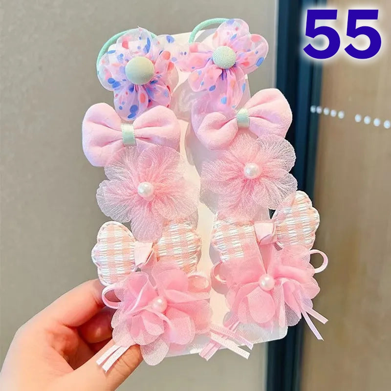 Cute Flower Acrylic Handmade Kid's Hair Clip 1 Set, pack of 2 sets
