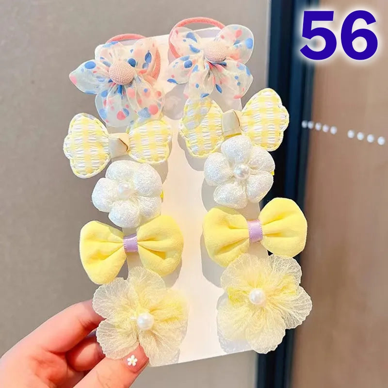Cute Flower Acrylic Handmade Kid's Hair Clip 1 Set, pack of 2 sets