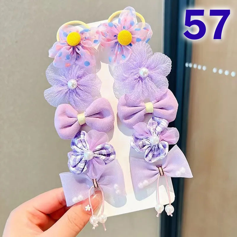 Cute Flower Acrylic Handmade Kid's Hair Clip 1 Set, pack of 2 sets