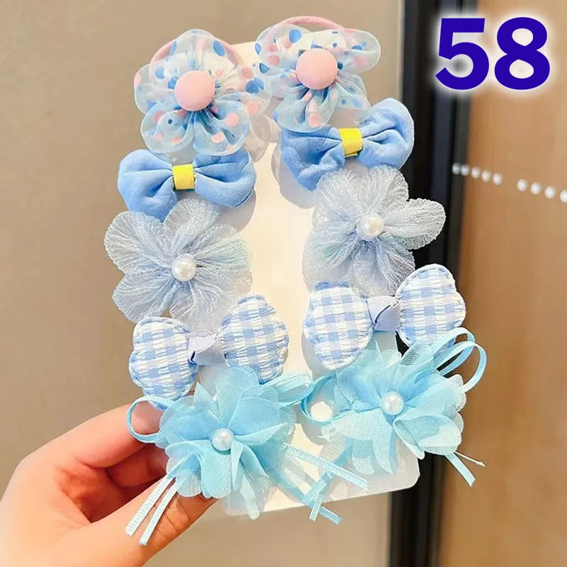 Cute Flower Acrylic Handmade Kid's Hair Clip 1 Set, pack of 2 sets