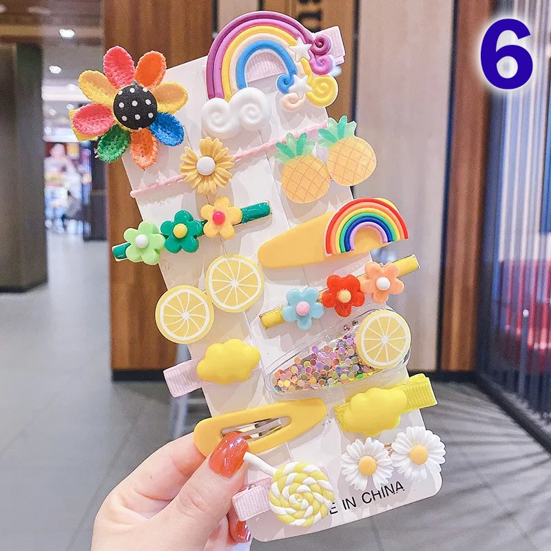 Cute Flower Acrylic Handmade Kid's Hair Clip 1 Set, pack of 2 sets