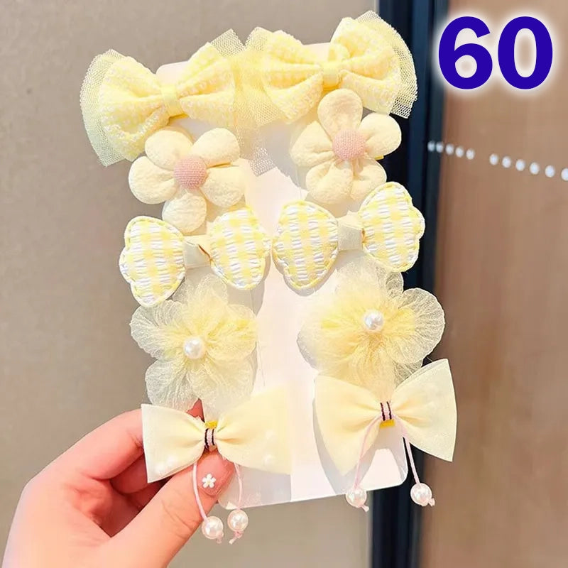 Cute Flower Acrylic Handmade Kid's Hair Clip 1 Set, pack of 2 sets