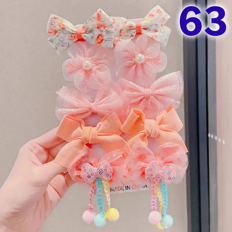 Cute Flower Acrylic Handmade Kid's Hair Clip 1 Set, pack of 2 sets