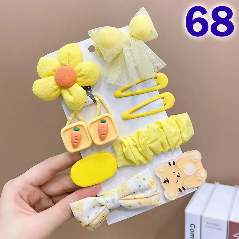Cute Flower Acrylic Handmade Kid's Hair Clip 1 Set, pack of 2 sets