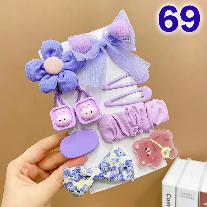 Cute Flower Acrylic Handmade Kid's Hair Clip 1 Set, pack of 2 sets