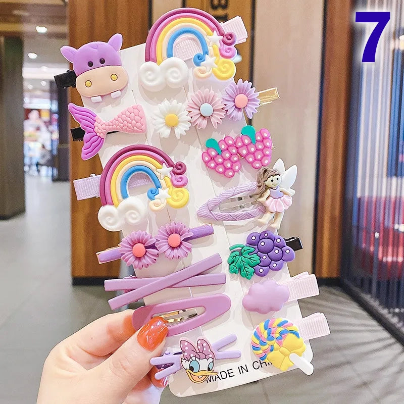 Cute Flower Acrylic Handmade Kid's Hair Clip 1 Set, pack of 2 sets