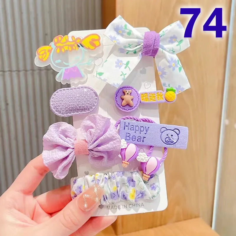 Cute Flower Acrylic Handmade Kid's Hair Clip 1 Set, pack of 2 sets