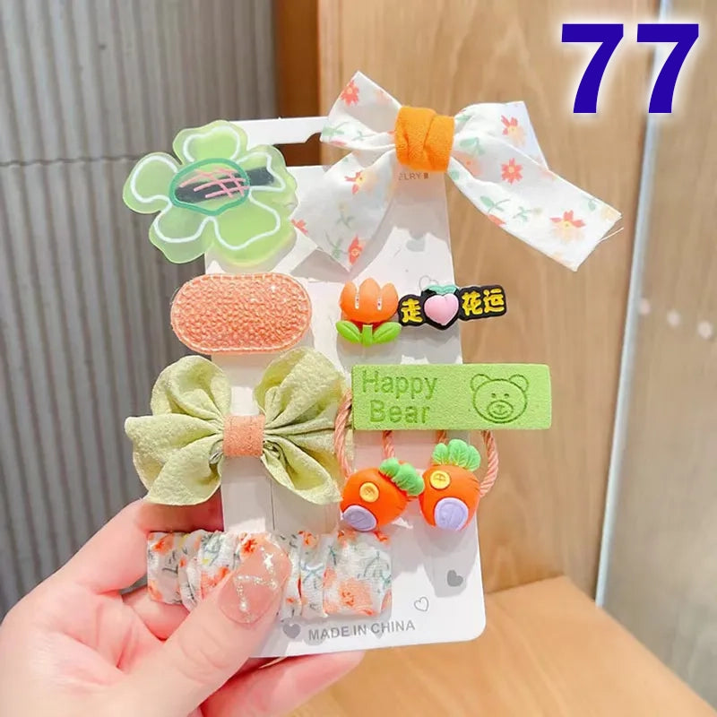 Cute Flower Acrylic Handmade Kid's Hair Clip 1 Set, pack of 2 sets