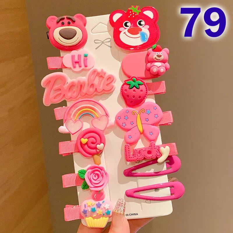 Cute Flower Acrylic Handmade Kid's Hair Clip 1 Set, pack of 2 sets
