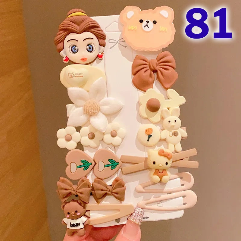 Cute Flower Acrylic Handmade Kid's Hair Clip 1 Set, pack of 2 sets
