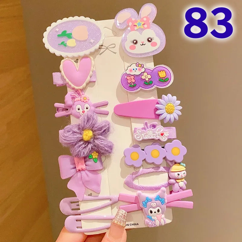 Cute Flower Acrylic Handmade Kid's Hair Clip 1 Set, pack of 2 sets