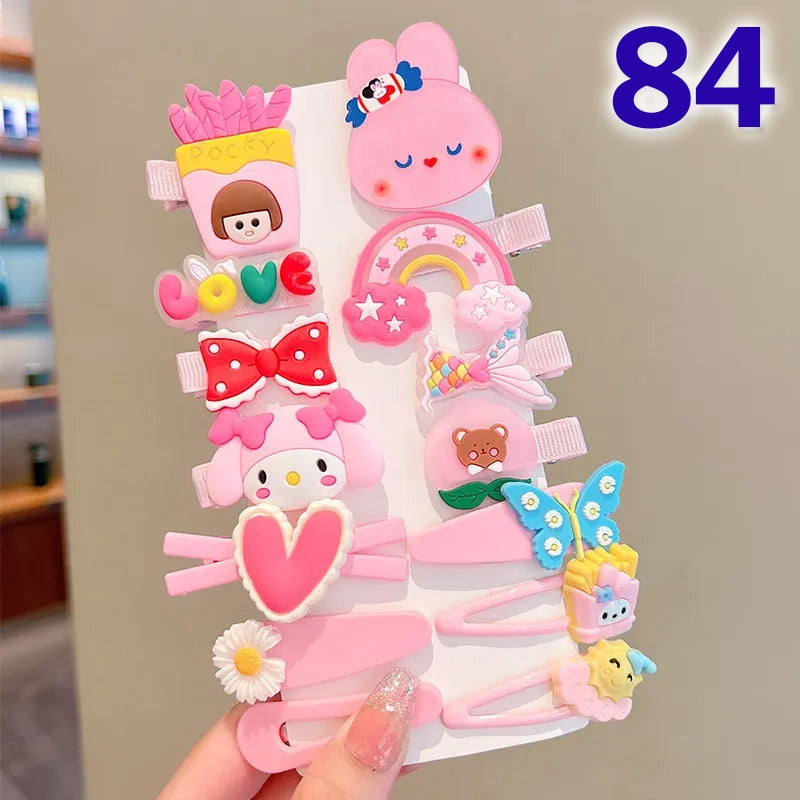 Cute Flower Acrylic Handmade Kid's Hair Clip 1 Set, pack of 2 sets