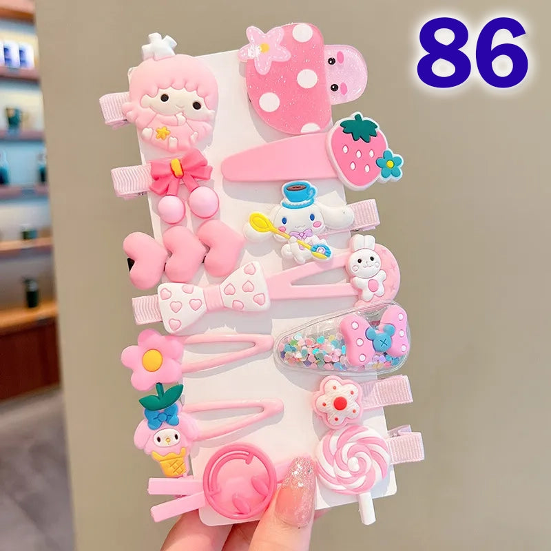 Cute Flower Acrylic Handmade Kid's Hair Clip 1 Set, pack of 2 sets