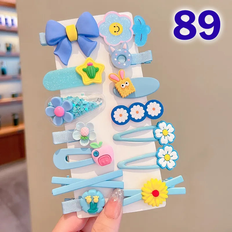 Cute Flower Acrylic Handmade Kid's Hair Clip 1 Set, pack of 2 sets