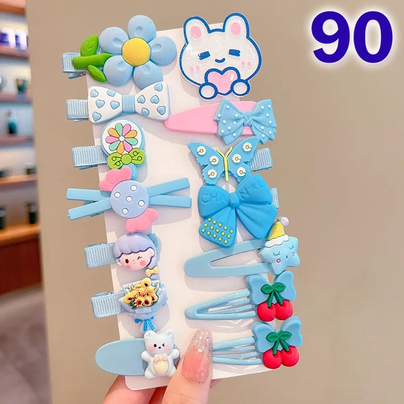 Cute Flower Acrylic Handmade Kid's Hair Clip 1 Set, pack of 2 sets